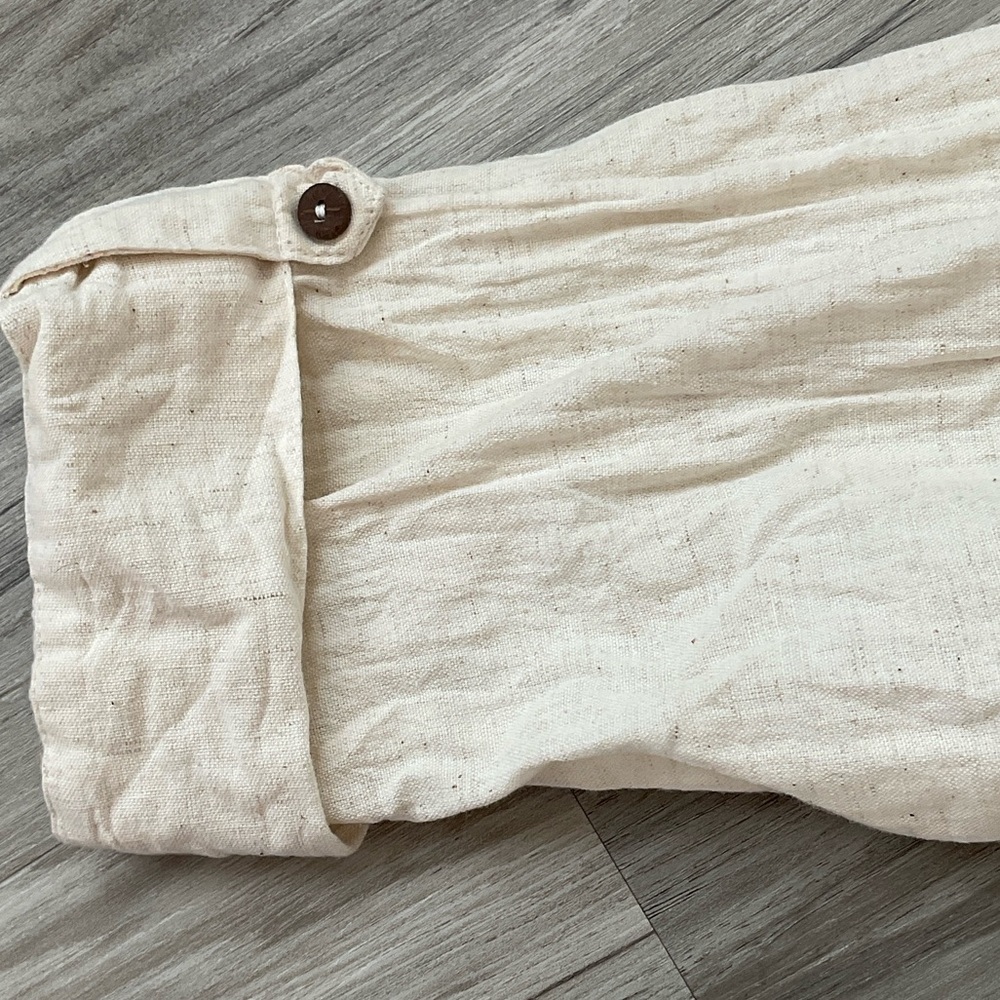 Cream and Blue Women's Tunic Top, no size tag, M - Picture 3 of 9